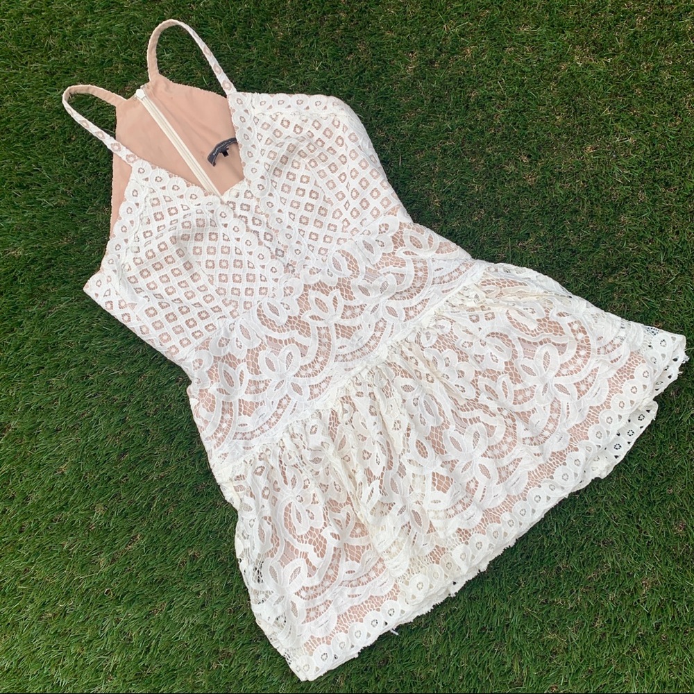 BCBG white lace dress